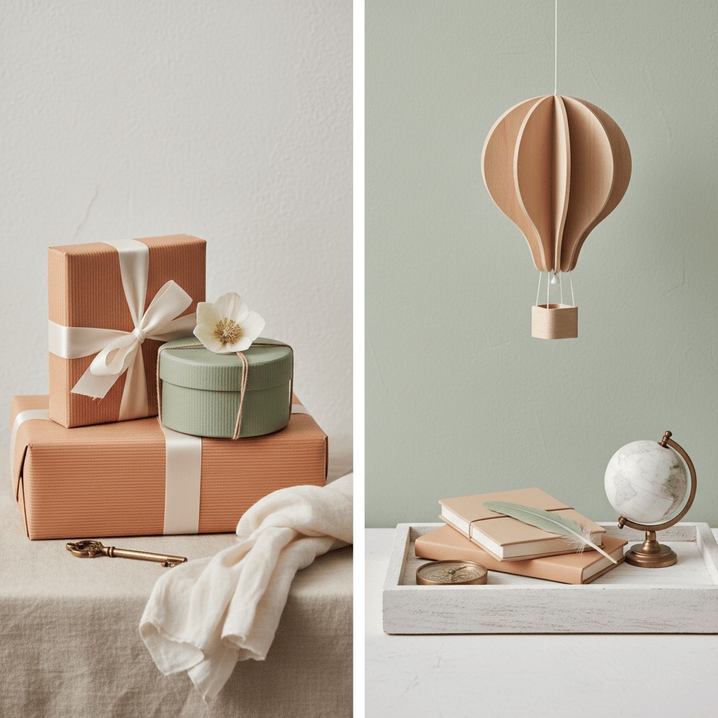 Comparación visual entre regalar un objeto y regalar una experiencia