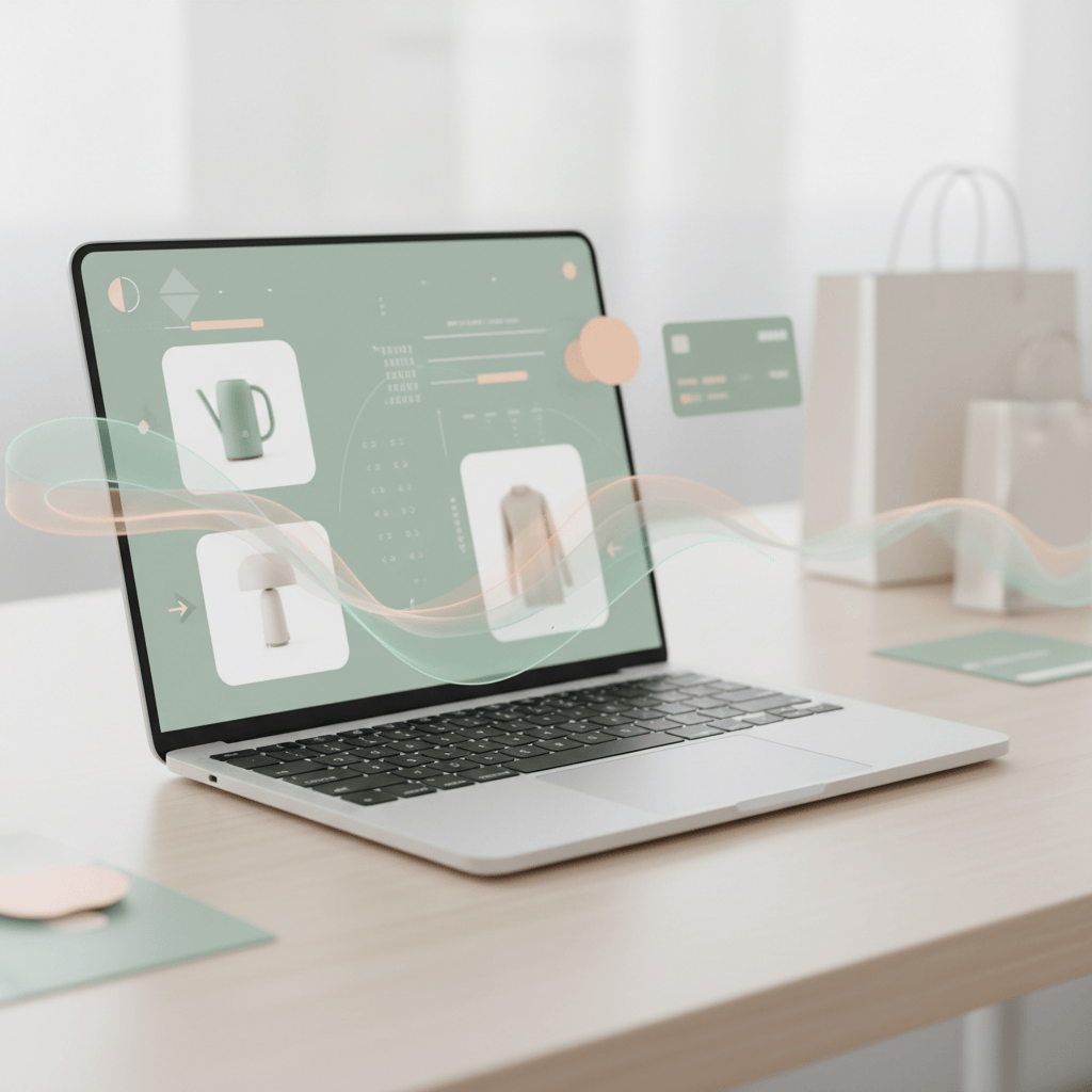 Interfaz de inteligencia artificial recomendando productos