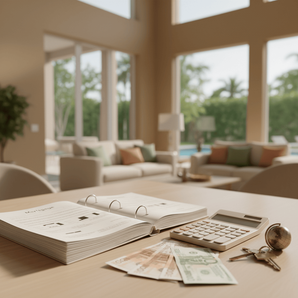 Vivienda en Florida con documentación hipotecaria y calculadora