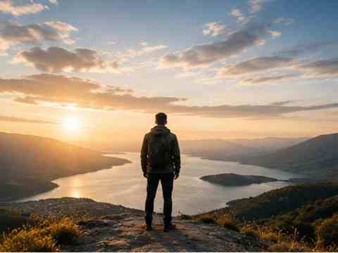 Persona contemplando un paisaje al amanecer, imagen conceptual de descubrimiento e inspiración para DIDISELOP