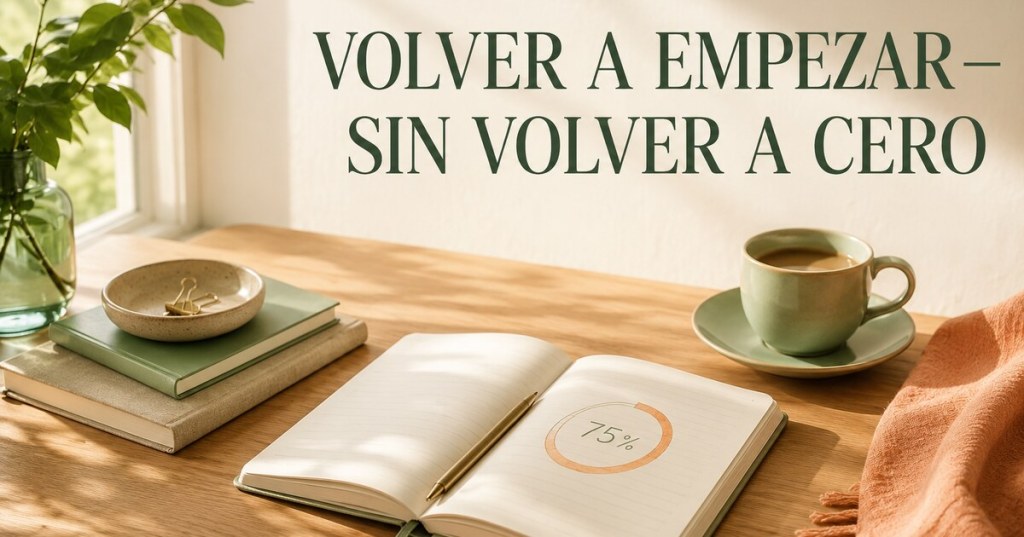 Cuaderno abierto que representa la formación gradual de hábitos al comenzar septiembre.