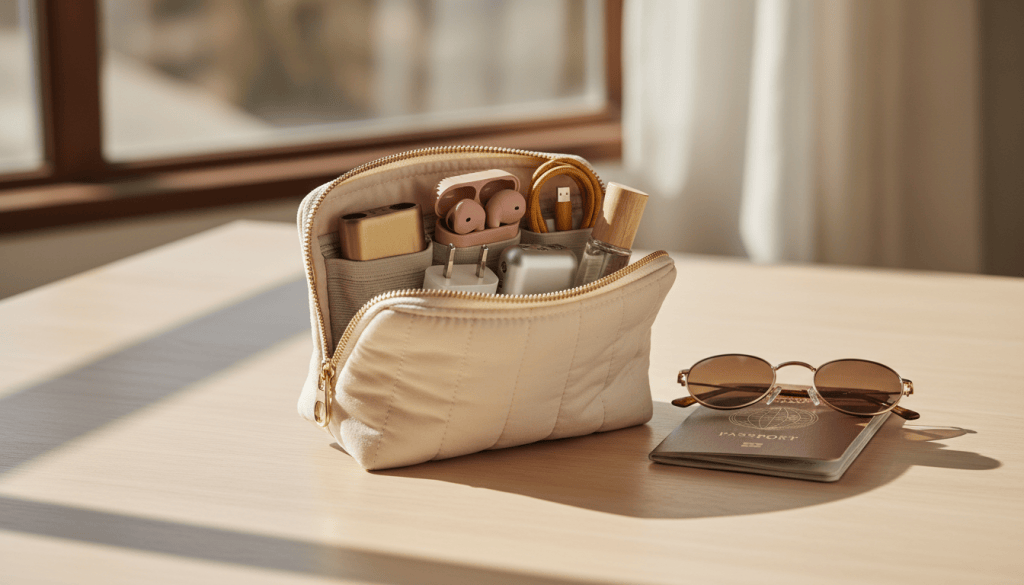 Organizador de viaje con accesorios