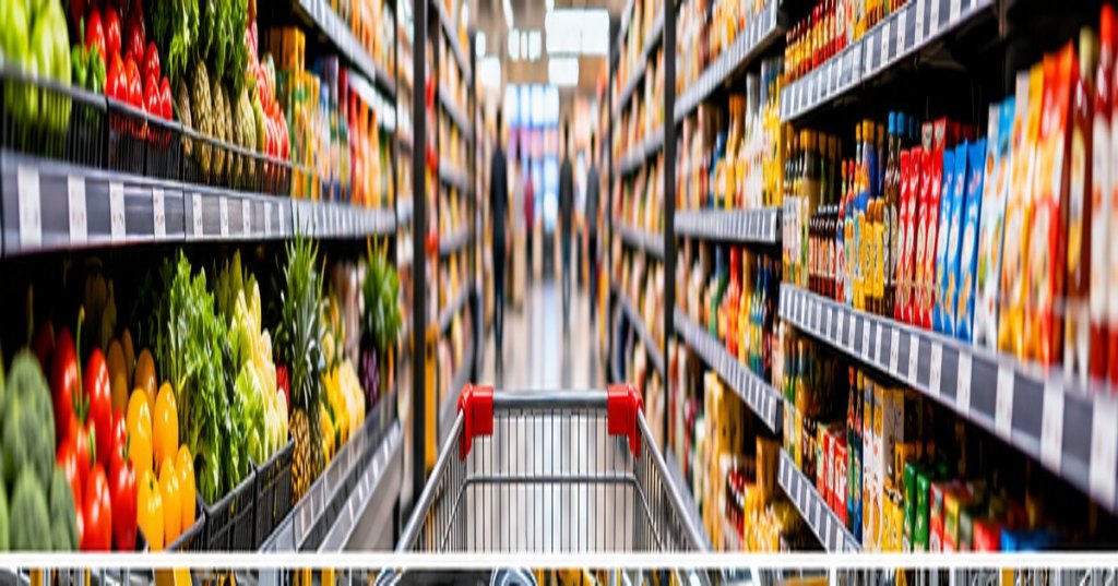 Pasillo de supermercado estadounidense