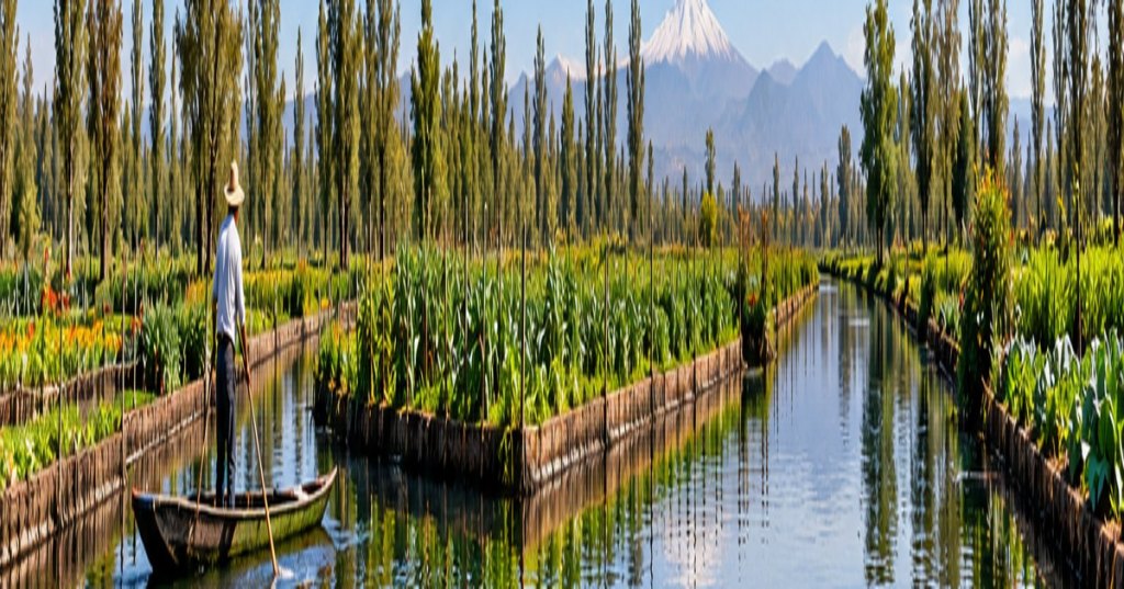 México: chinampas y canales agrícolas